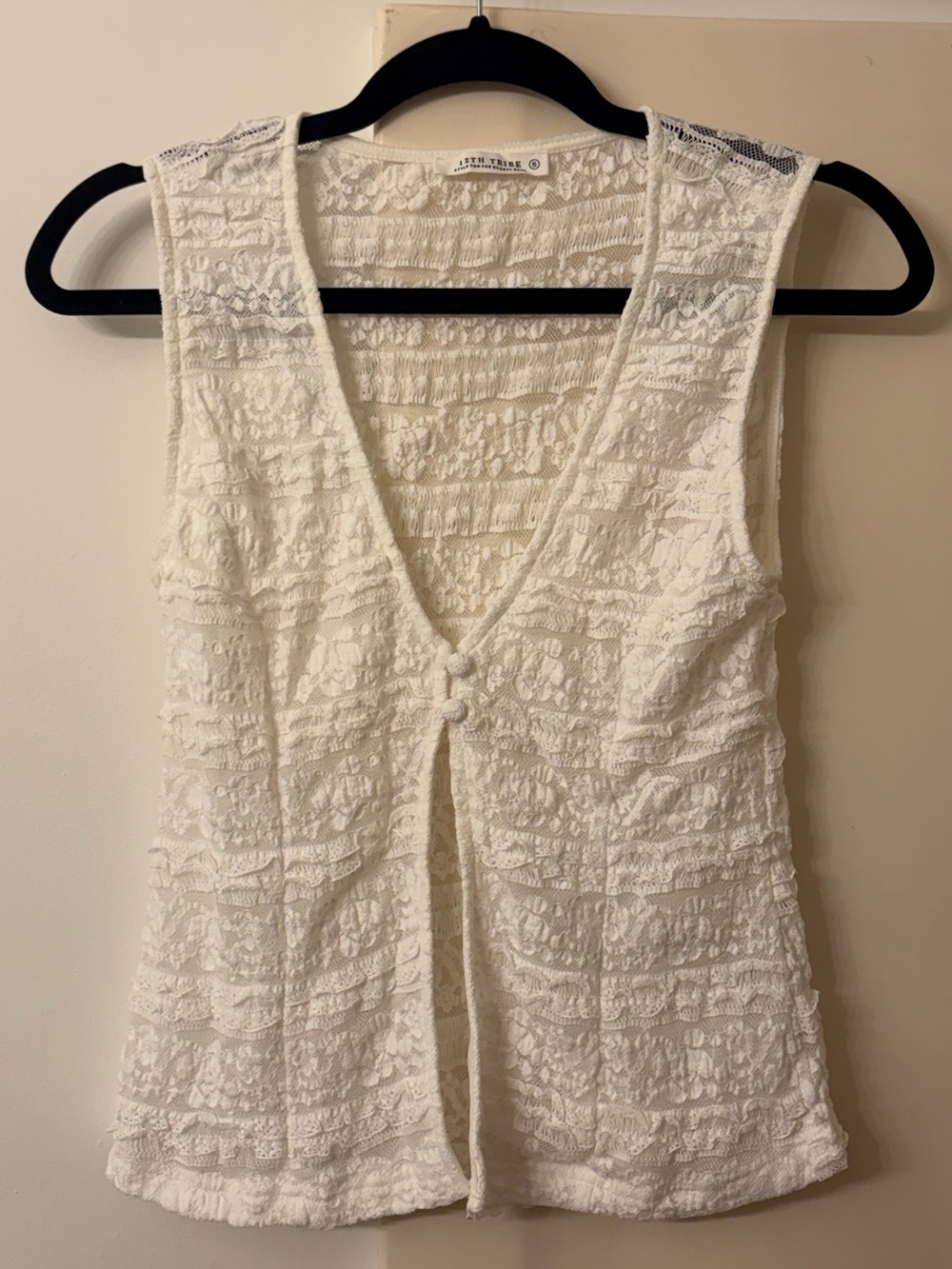 12th Tribe White Textured Top